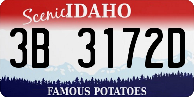 ID license plate 3B3172D