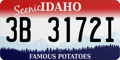 ID license plate 3B3172I