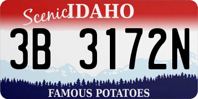 ID license plate 3B3172N