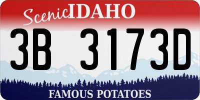 ID license plate 3B3173D