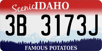 ID license plate 3B3173J