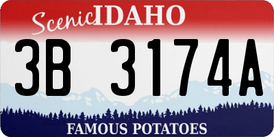ID license plate 3B3174A