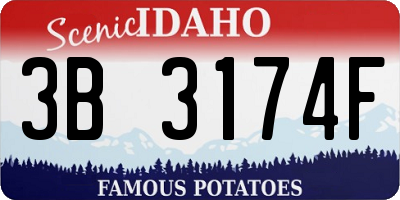 ID license plate 3B3174F