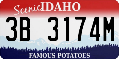 ID license plate 3B3174M