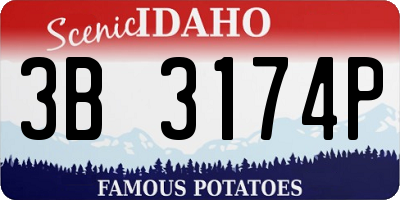 ID license plate 3B3174P