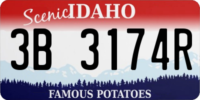 ID license plate 3B3174R