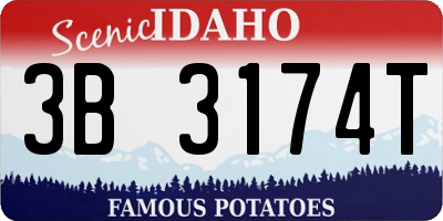 ID license plate 3B3174T