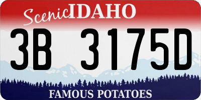 ID license plate 3B3175D