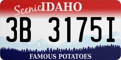 ID license plate 3B3175I