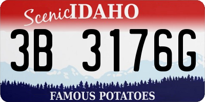 ID license plate 3B3176G