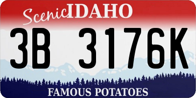 ID license plate 3B3176K
