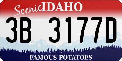 ID license plate 3B3177D