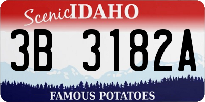 ID license plate 3B3182A