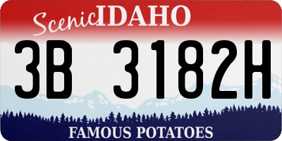 ID license plate 3B3182H