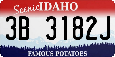 ID license plate 3B3182J
