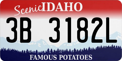 ID license plate 3B3182L