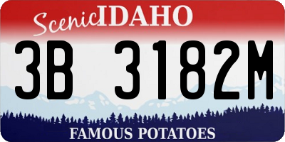 ID license plate 3B3182M