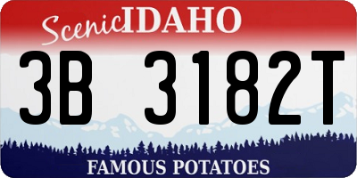 ID license plate 3B3182T
