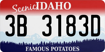 ID license plate 3B3183D