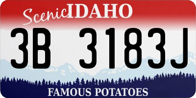 ID license plate 3B3183J