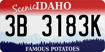 ID license plate 3B3183K