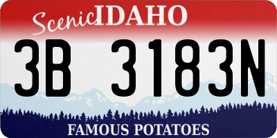 ID license plate 3B3183N