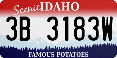 ID license plate 3B3183W