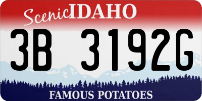 ID license plate 3B3192G