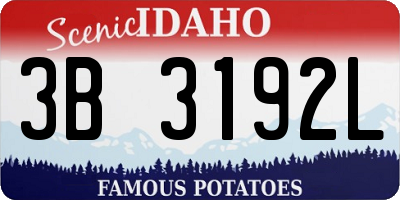 ID license plate 3B3192L