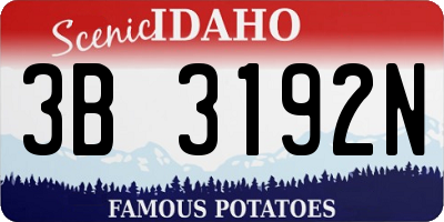 ID license plate 3B3192N