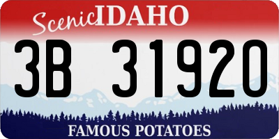 ID license plate 3B3192O