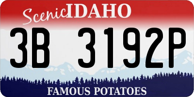 ID license plate 3B3192P