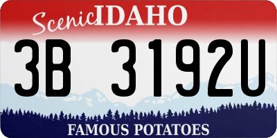 ID license plate 3B3192U