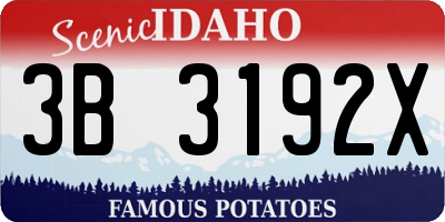 ID license plate 3B3192X