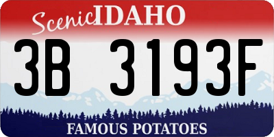 ID license plate 3B3193F
