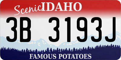 ID license plate 3B3193J