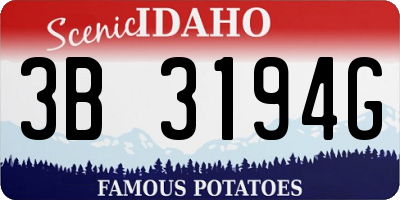 ID license plate 3B3194G
