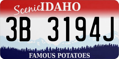 ID license plate 3B3194J