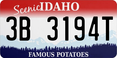 ID license plate 3B3194T