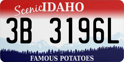 ID license plate 3B3196L
