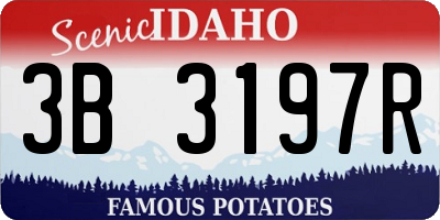 ID license plate 3B3197R
