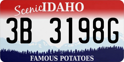 ID license plate 3B3198G