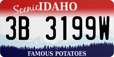 ID license plate 3B3199W