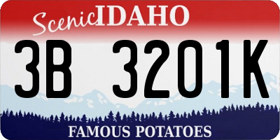 ID license plate 3B3201K