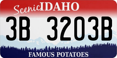ID license plate 3B3203B