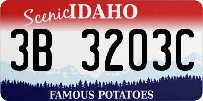 ID license plate 3B3203C
