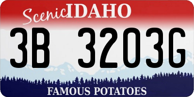 ID license plate 3B3203G
