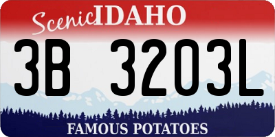 ID license plate 3B3203L