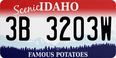 ID license plate 3B3203W