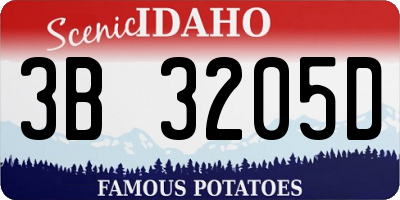 ID license plate 3B3205D